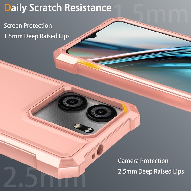 Mocotto for BLU View 5 Phone Case with Tempered Glass Screen Protector,Slim Soft Silicone Full-Body Protective Case for BLU View 5 (Rose Gold) - Image 2
